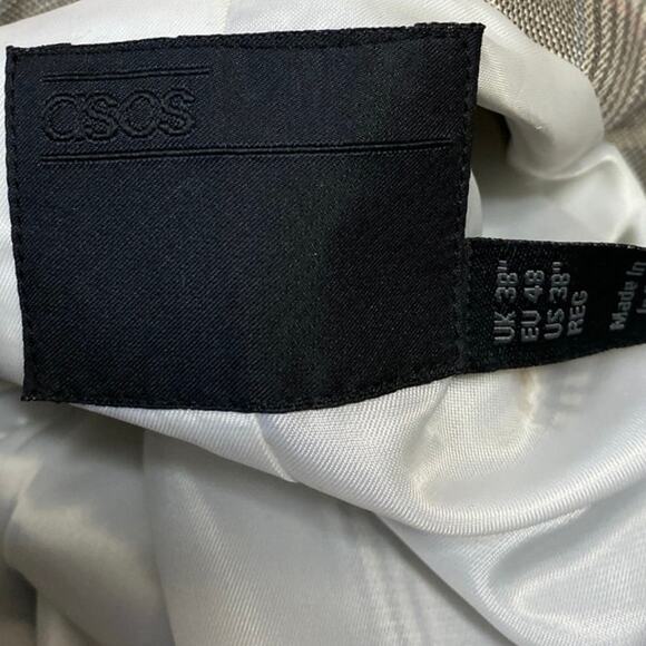 NEW ASOS Women's Gray Plaid Blazer Coat Suit Jacket Dress Pants 2 Pc Set Size 38 - Picture 5 of 7